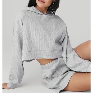 Alo Yoga Heather Grey Muse Hoodie